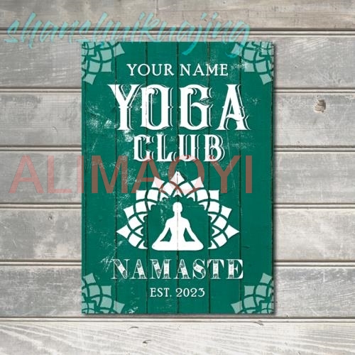 Yoga Fitness Name - Letrero personalizado para Club de Yoga,