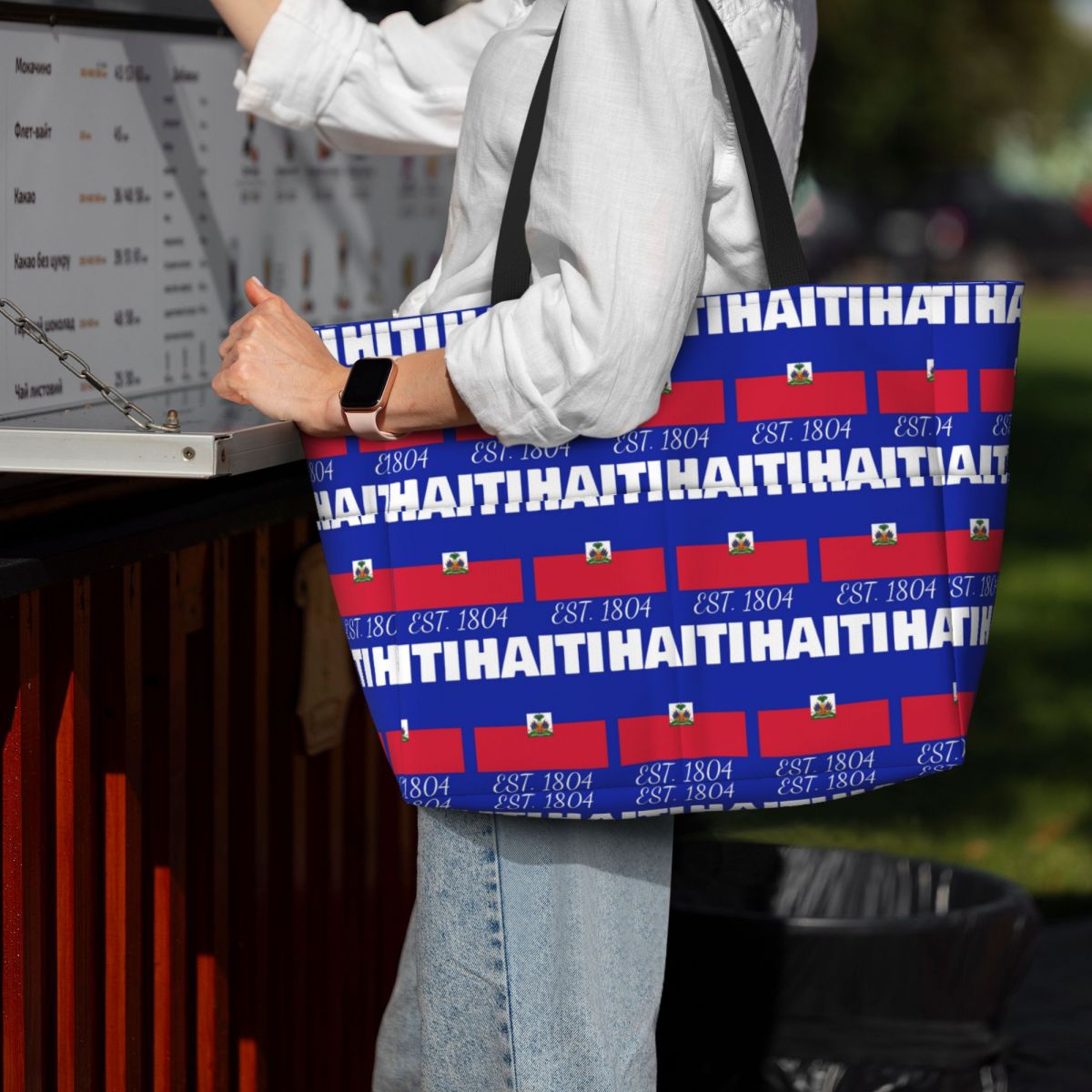 Yoga Fitness Merch - Haití EST. Bolsa de Playa con