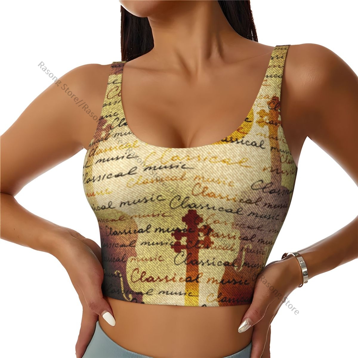 Yoga Fitness Music - Sujetador deportivo para mujer, ropa para