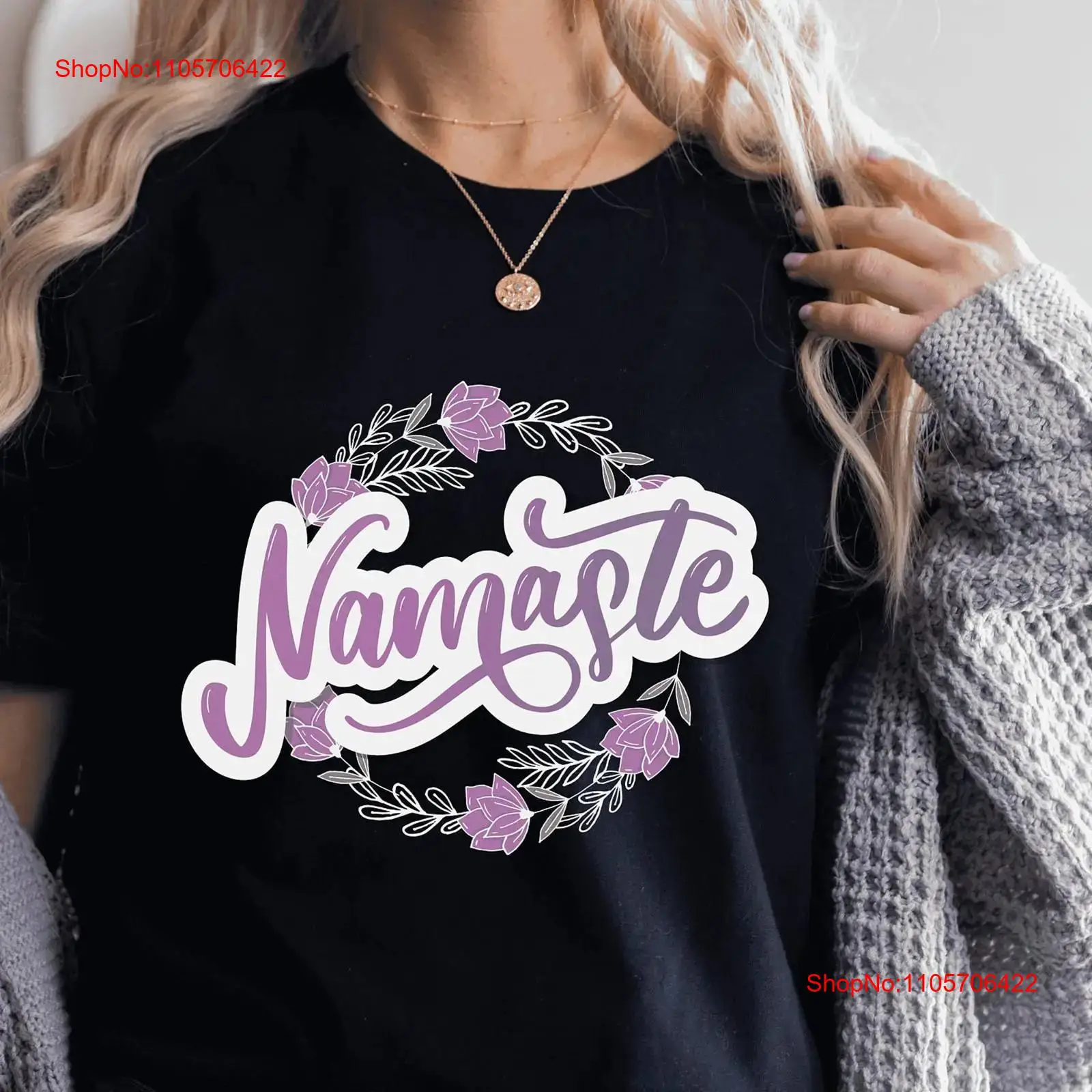 Yoga Fitness Name - Camiseta Morada Namaste para Profesores de