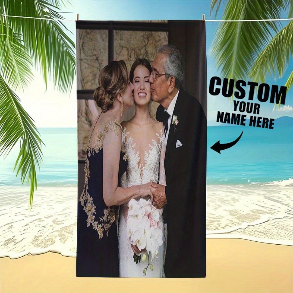 Yoga Fitness Photos - 1 toalla de playa personalizada con