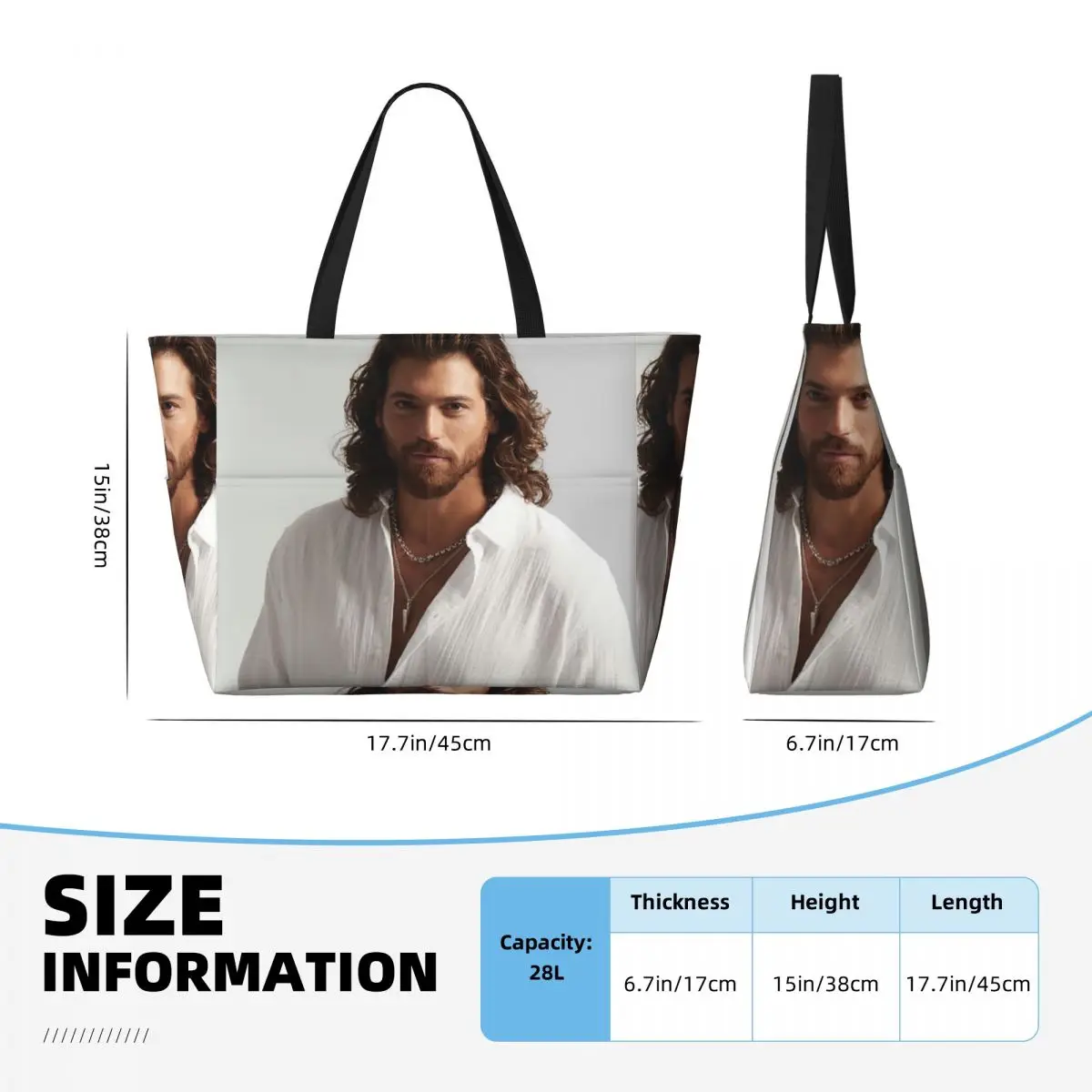 Bolso de mano grande con foto  - Yoga Fitness Photos reseña y precio