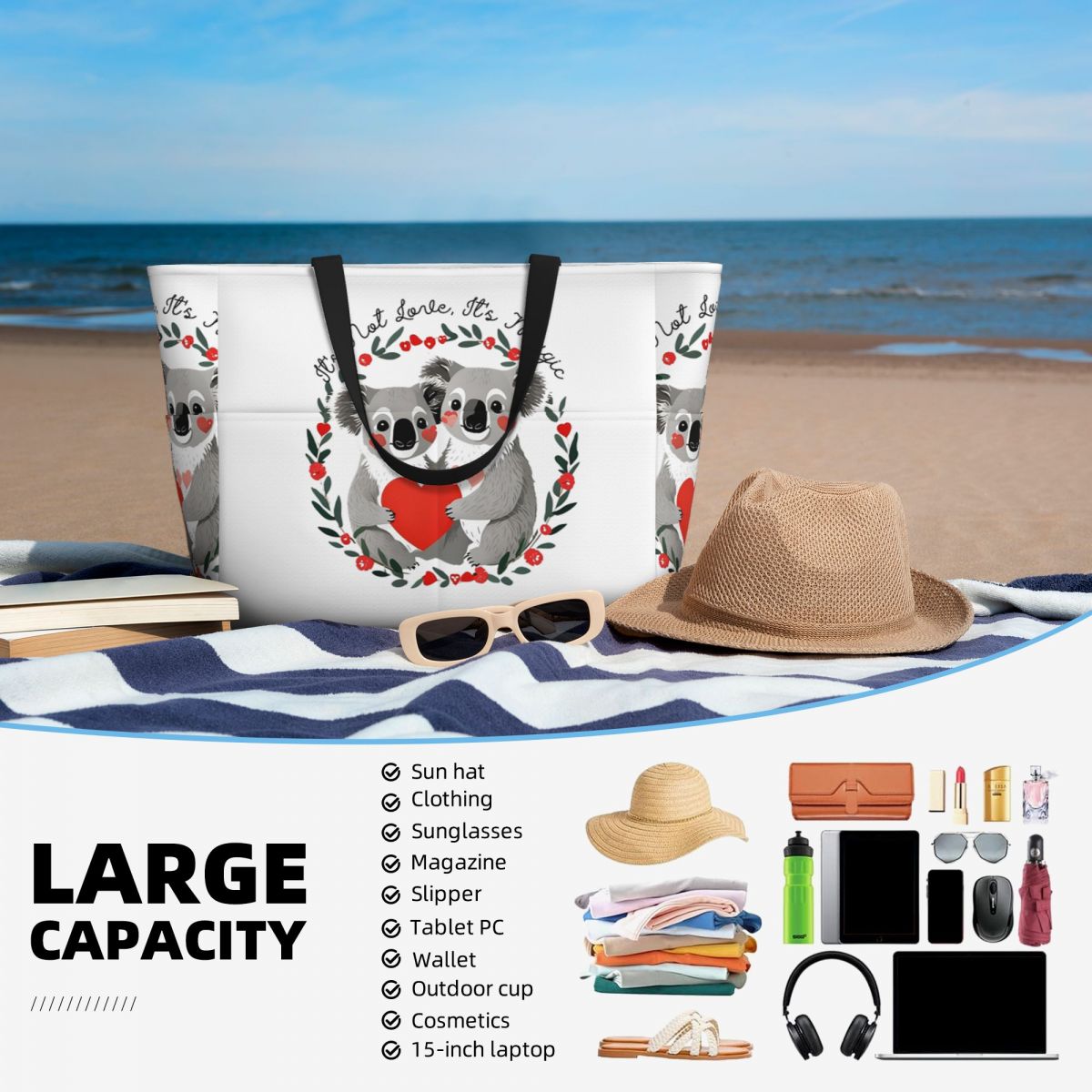 Bolsa de Playa con Diseño de K - Yoga Fitness Merch reseña y precio