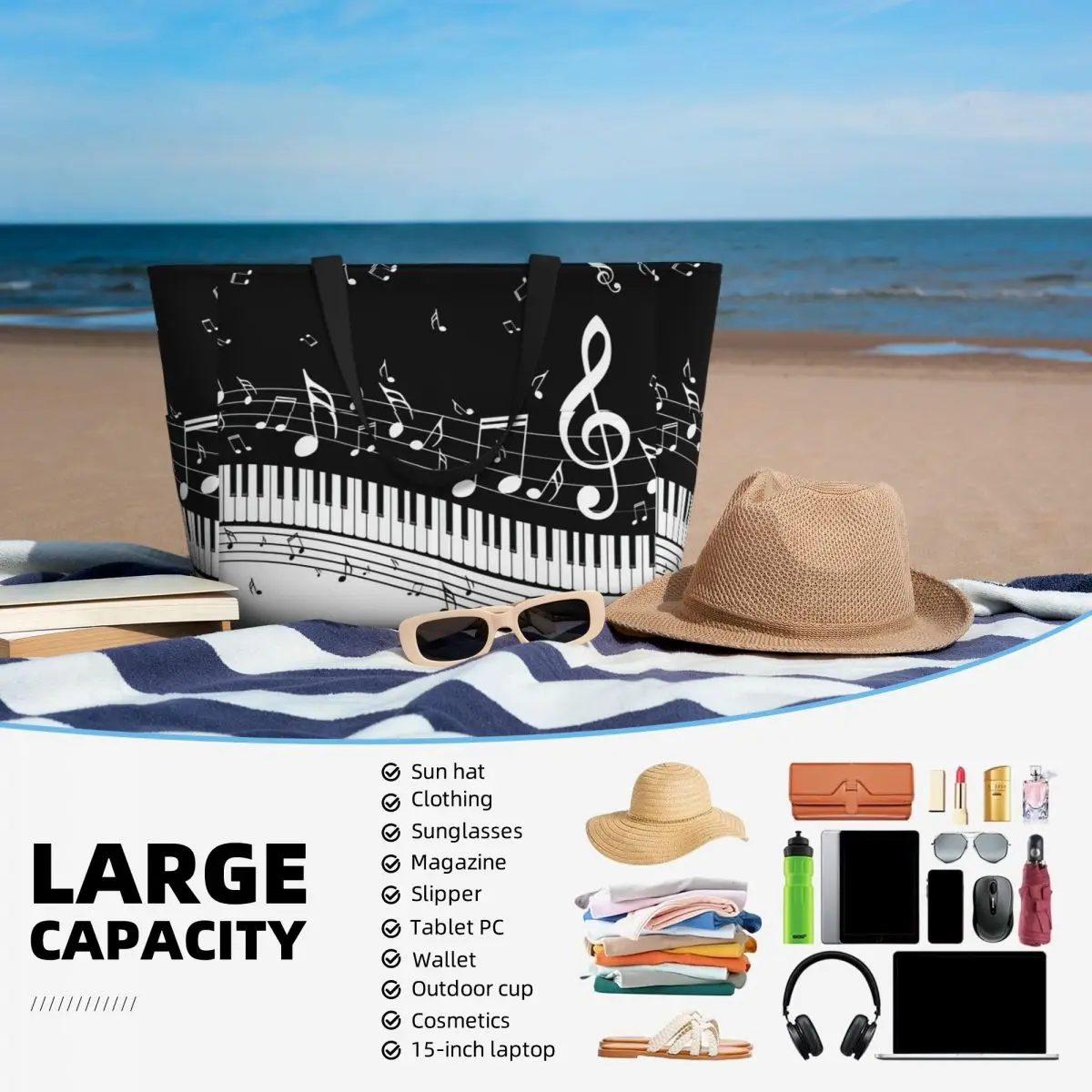 Bolso de playa con diseño de t - Yoga Fitness Music reseña y precio