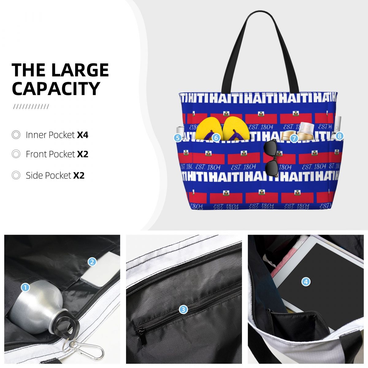 Haití EST. Bolsa de Playa con  - Yoga Fitness Merch reseña y precio