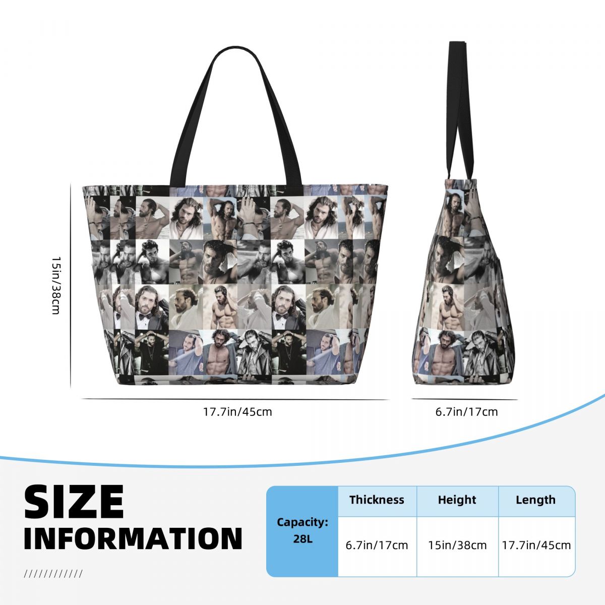 Bolso de mano grande con foto  - Yoga Fitness Photos reseña y precio
