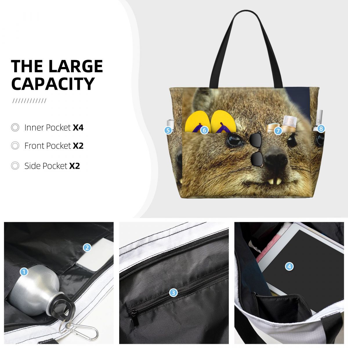 Rock Hyrax Photo Beach Tote Ba - Yoga Fitness Photos reseña y precio