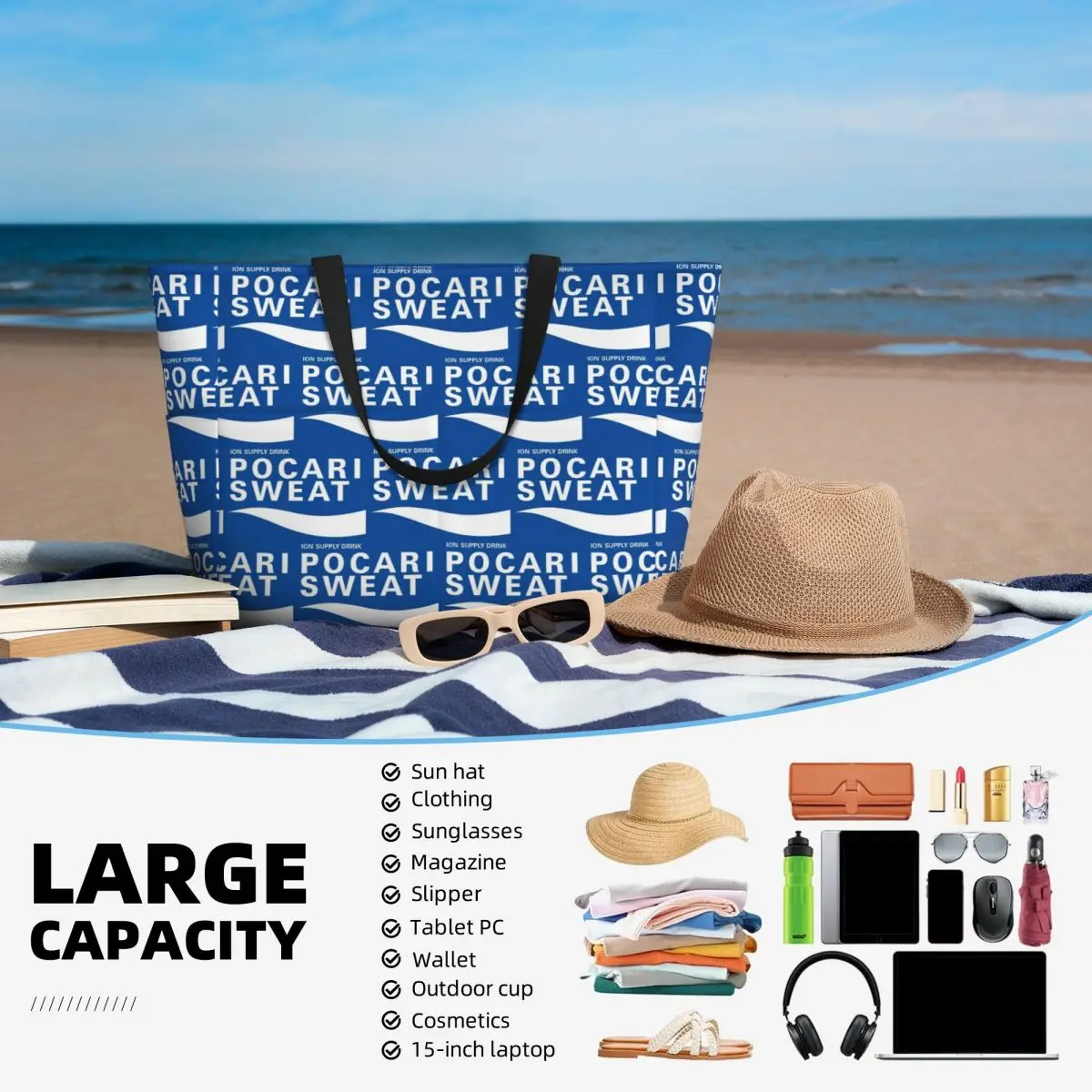 Bolsa de Playa Pocari Sweat, B - Yoga Fitness Merch reseña y precio