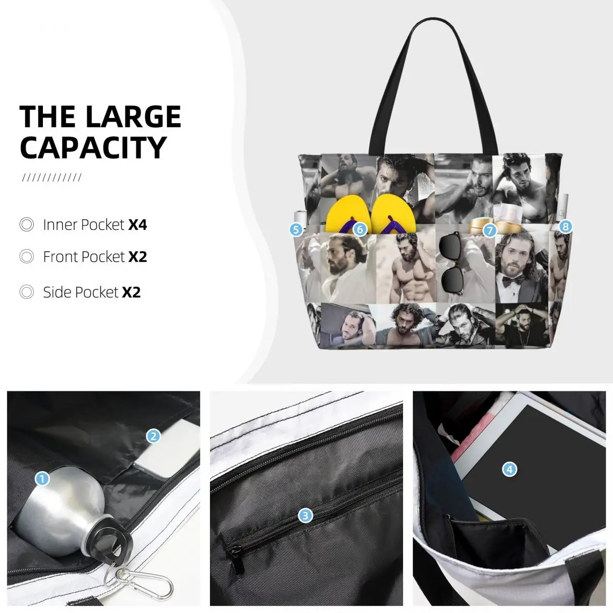 Bolso de mano grande con foto  - Yoga Fitness Photos reseña y precio