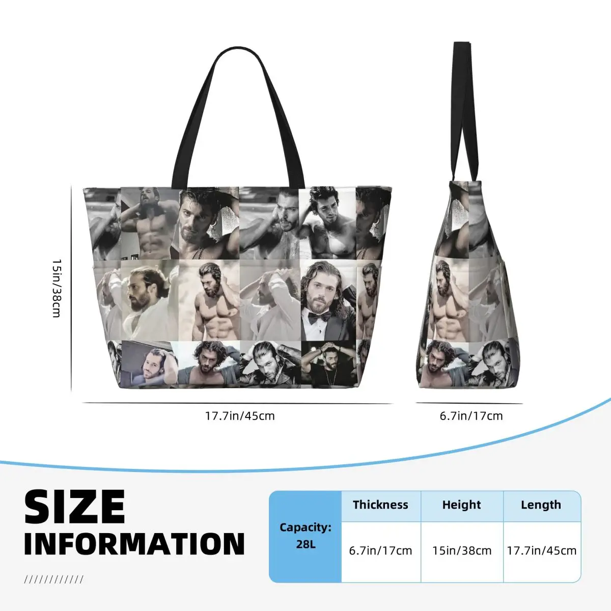Bolso de mano grande con foto  - Yoga Fitness Photos reseña y precio