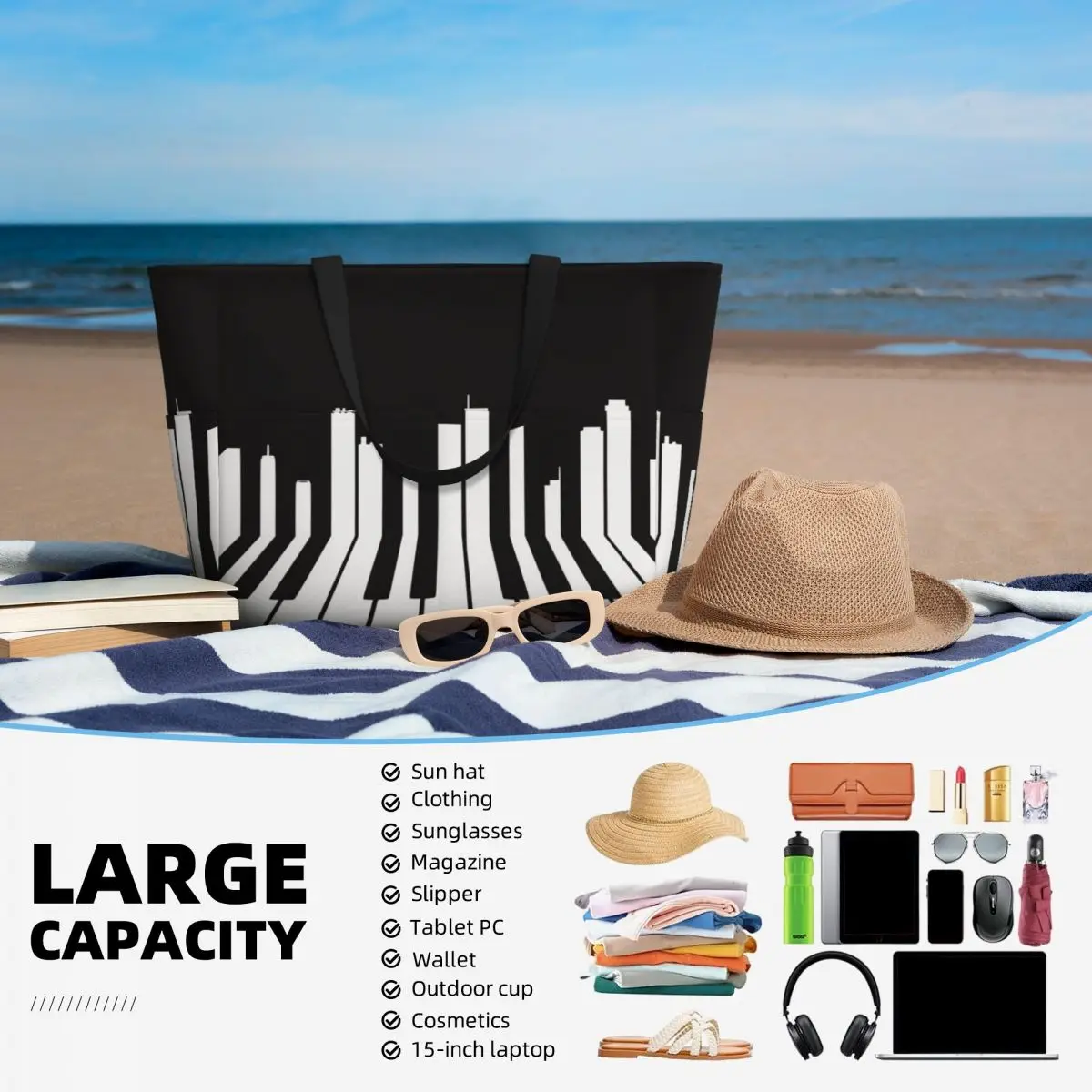 Bolso de mano Piano City Music - Yoga Fitness Music reseña y precio