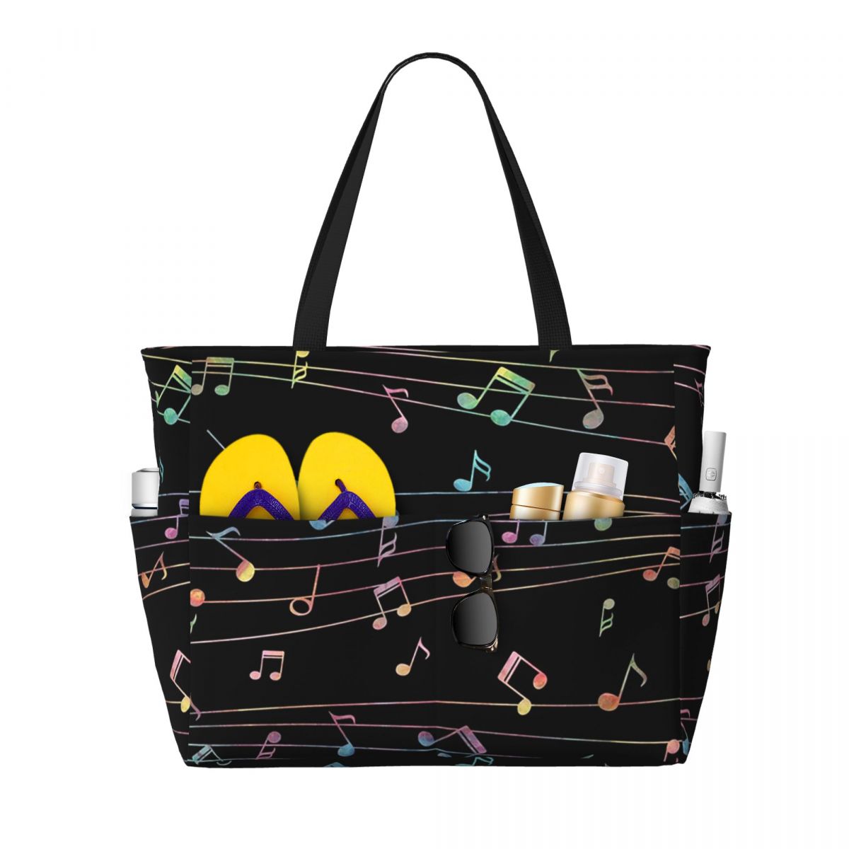 Bolso de mano grande con diseñ - Yoga Fitness Music reseña y precio