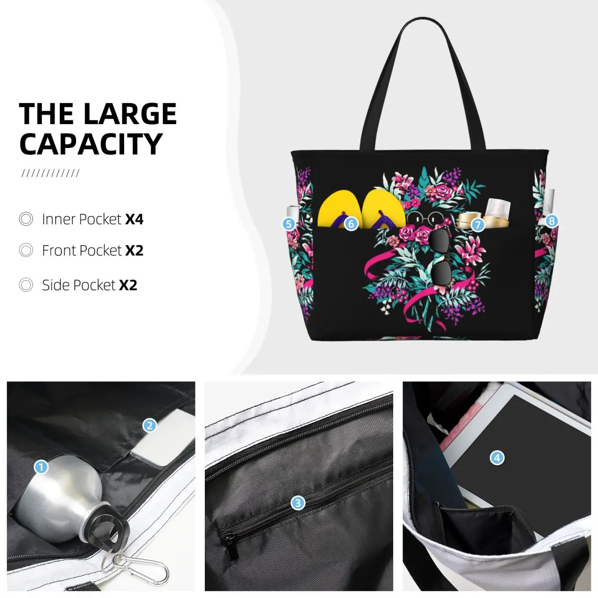 Bolsa de Playa Floral Ralsei d - Yoga Fitness Merch reseña y precio