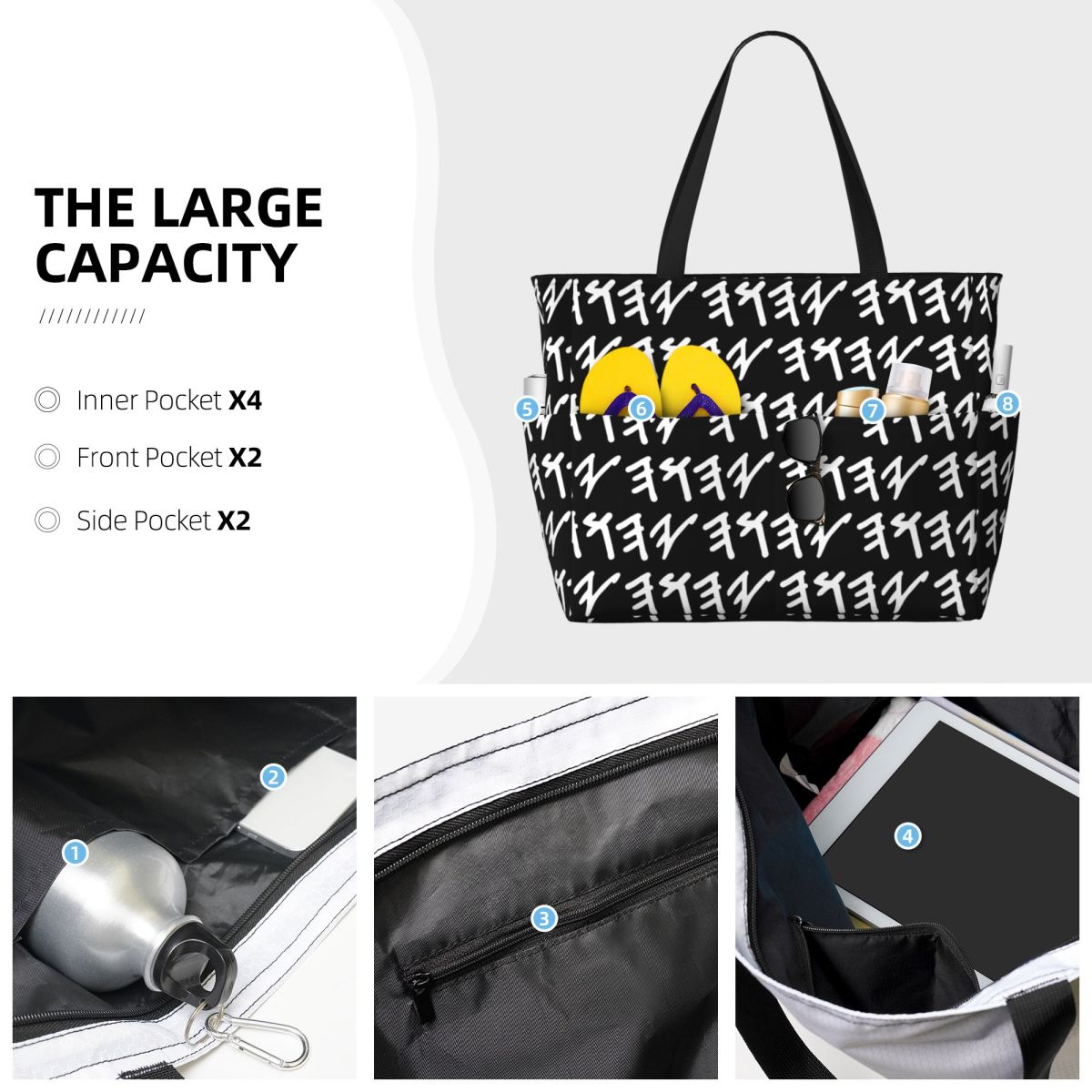 Bolso de playa con nombre de D - Yoga Fitness Name reseña y precio