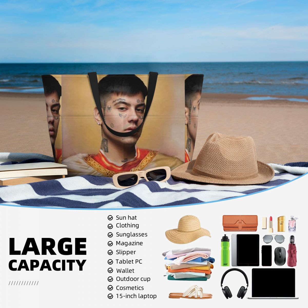 Bolsa de Playa Duki Rapper Roc - Yoga Fitness Music reseña y precio