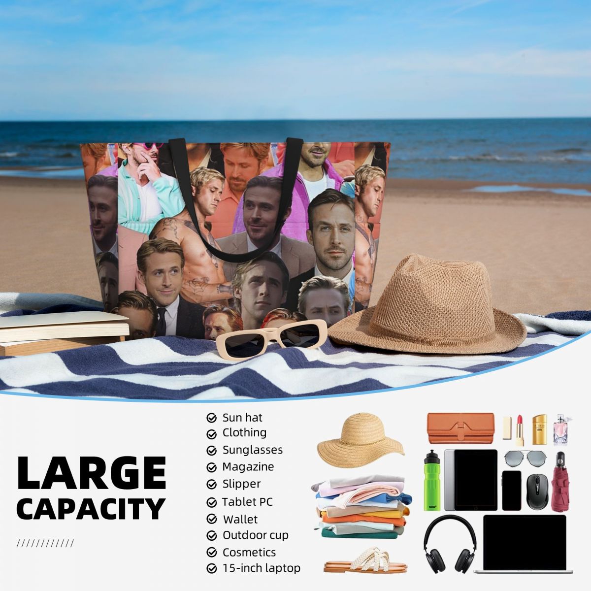 Bolso de mano con collage de f - Yoga Fitness Photos reseña y precio