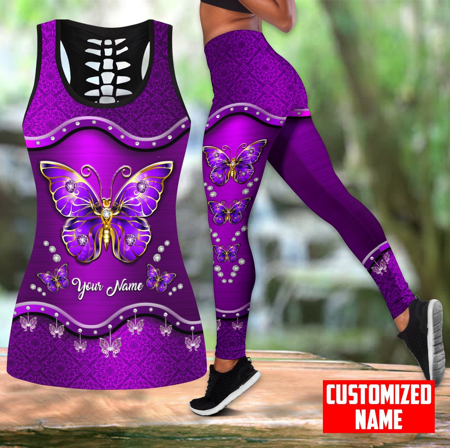 Conjunto de camiseta sin manga - Yoga Fitness Name reseña y precio