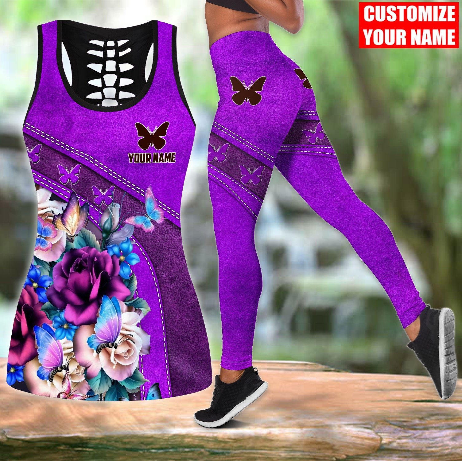 Conjunto de camiseta sin manga - Yoga Fitness Name reseña y precio