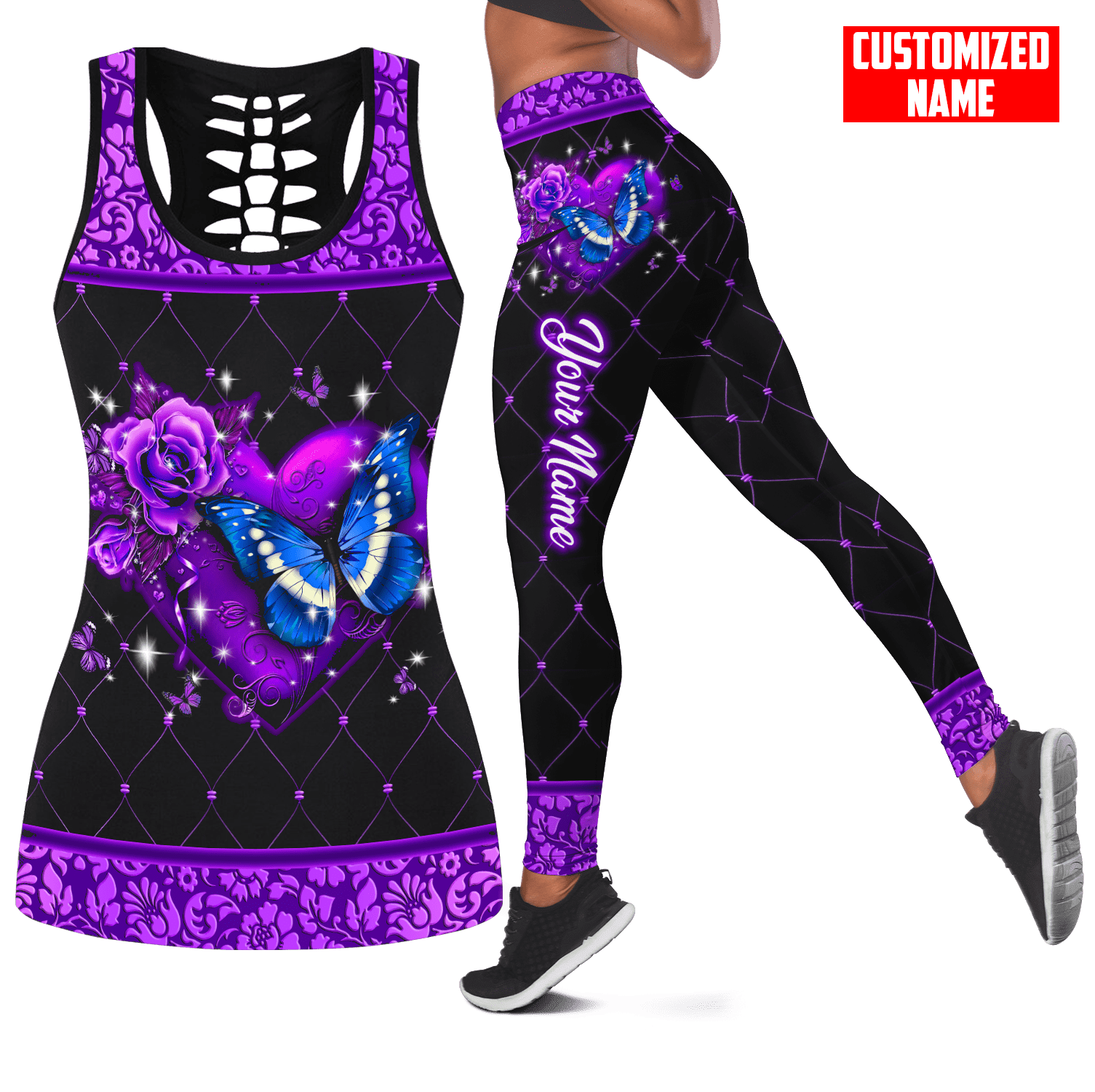 Conjunto de camiseta sin manga - Yoga Fitness Name reseña y precio