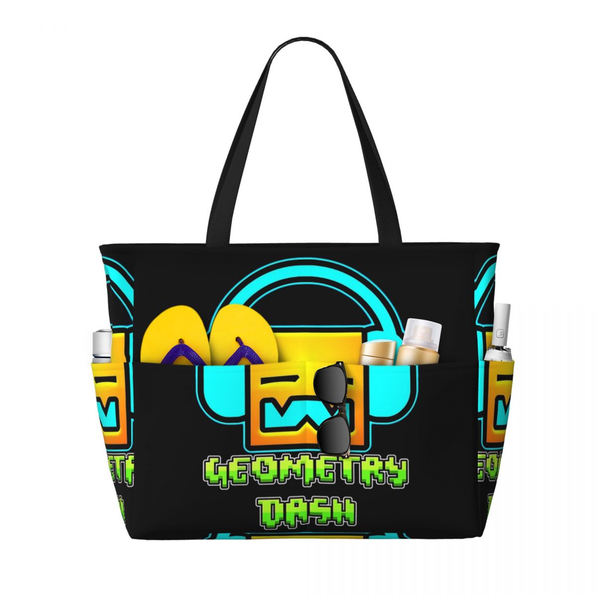 Bolsa de playa geométrica con  - Yoga Fitness Music reseña y precio