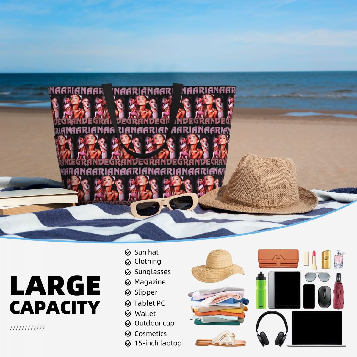 Bolsa de Playa Grande con Dise - Yoga Fitness Merch reseña y precio