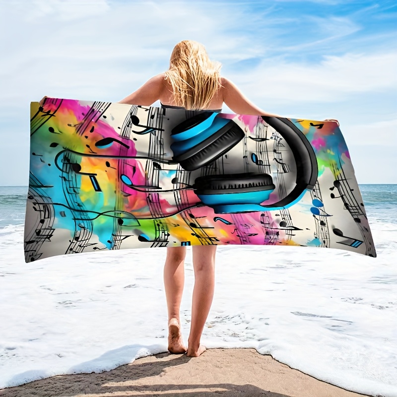 Toalla de playa con diseño de  - Yoga Fitness Music reseña y precio