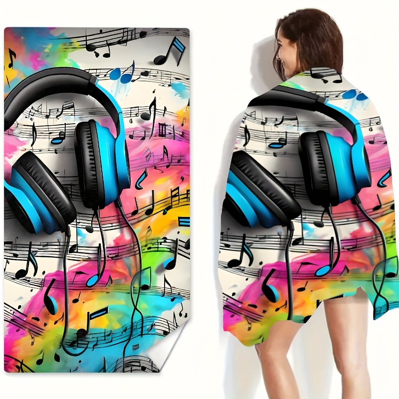 Toalla de playa con diseño de  - Yoga Fitness Music reseña y precio